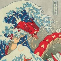 純棉 浮世繪風暴鯉龍短T 三件1099