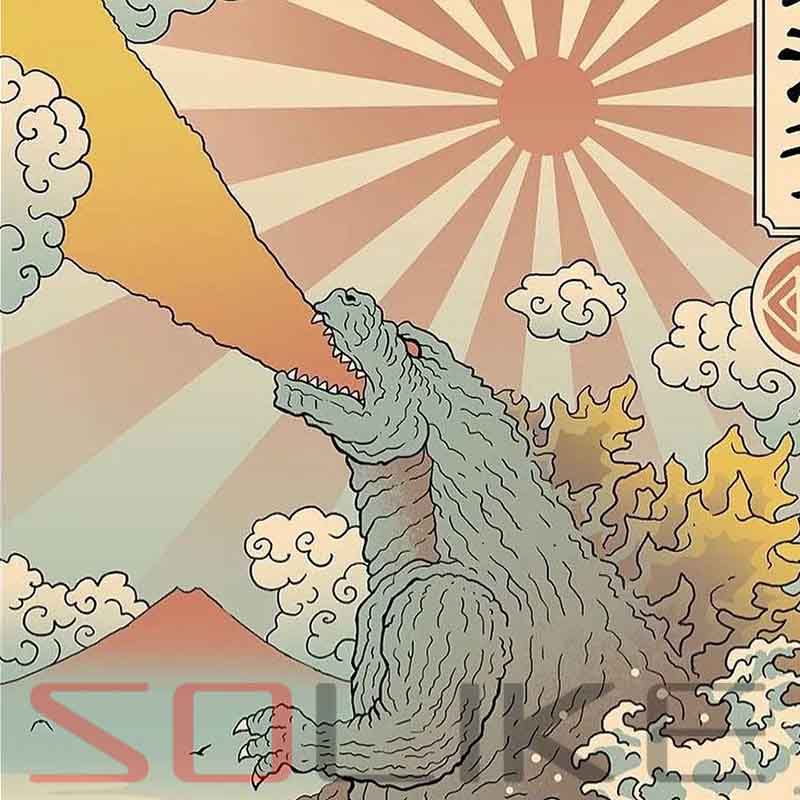 浮世繪怪獸哥吉拉T恤短T