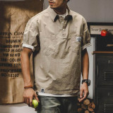 休閒工裝風素色polo衫短T