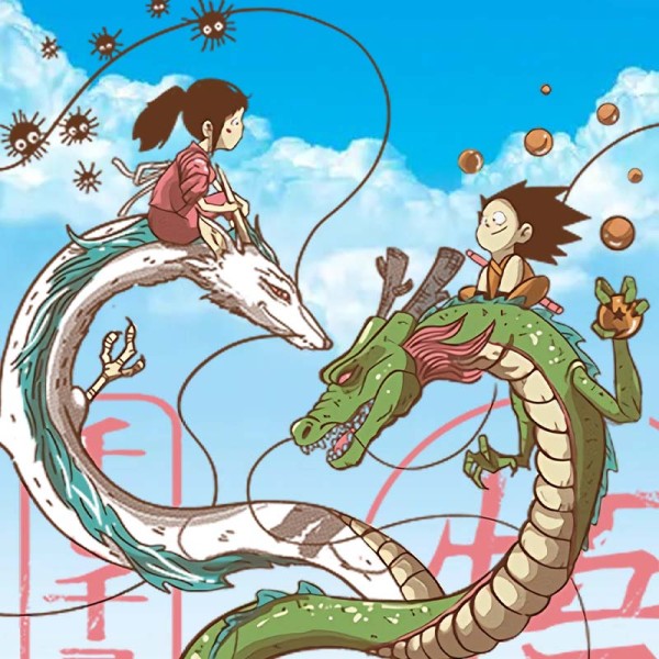 純棉 神隱少女&七龍珠神龍短T 三件1099