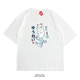 純棉 和風日系幽靈貓短T 三件1099