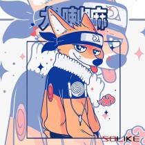 純棉 火影忍者九尾鳴人短T 三件1099