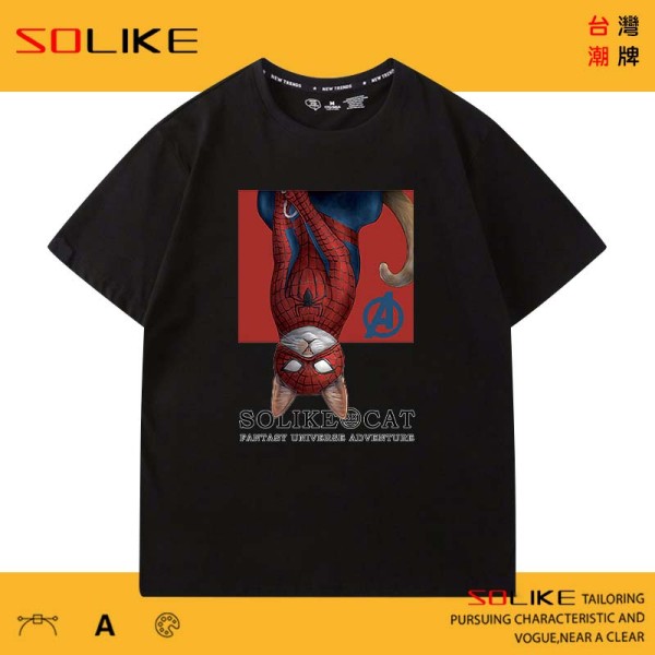 純棉 蜘蛛人貓咪短T 三件1099