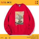 純棉 浮世繪風哥吉拉長袖衫，兩件1099