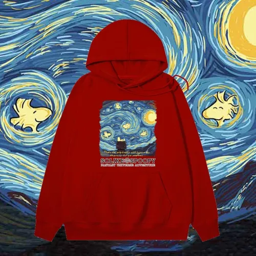 純棉 星夜史努比連帽衫，兩件1199