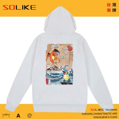 純棉 浮世繪風噴火龍大戰水箭龜連帽衫，兩件1199
