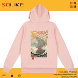 純棉 浮世繪風哥吉拉連帽衫，兩件1199