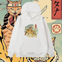 純棉 貓打虎浮世繪風連帽衫，兩件1199