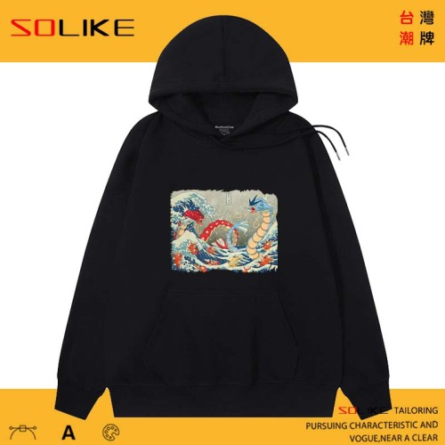 純棉 浮世繪風暴鯉龍大戰連帽衫，兩件1199
