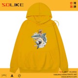 純棉 貓抓魚浮世繪風連帽衫，兩件1199