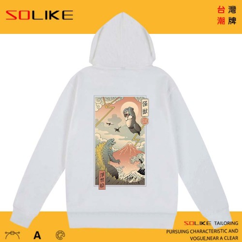 純棉 浮世繪金剛大戰哥吉拉連帽衫，兩件1199