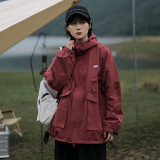 日系簡約風戶外衝鋒衣登山服