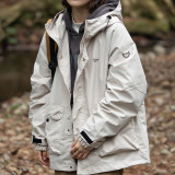戶外休閒素色簡約衝鋒衣登山露營服