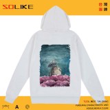 純棉 油畫龍貓連帽衫，兩件1199