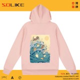 純棉 神奈川衝浪狗狗連帽衫，兩件1199