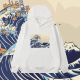 純棉 神奈川衝浪貓貓連帽衫，兩件1199