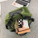 帆布皮革拼接 背包/斜挎/手提三用旅行包