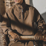 戶外半拉鏈衝鋒衣外套，防風防水棒球服夾克