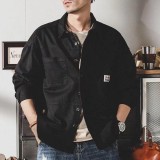 純棉休閒素色長袖襯衫/外套