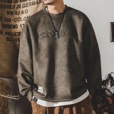 3D立體仿皮絨材質圖案長袖衫棒球服