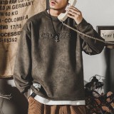 3D立體仿皮絨材質圖案長袖衫棒球服