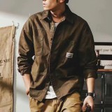 純棉休閒素色長袖襯衫/外套
