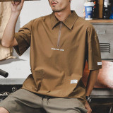 休閒風素色工裝polo衫短T