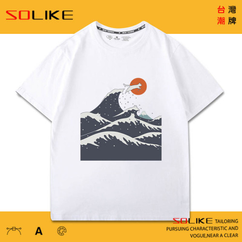 純棉 海浪貓短T 三件1099