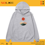 純棉 山間落日貓連帽衫，兩件1199