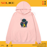 純棉 招財小哥吉拉連帽衫，兩件1199