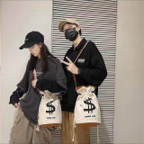 創意錢袋帆布斜挎包/雙肩後背包