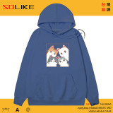 純棉 貓貓看著你連帽衫，兩件1199
