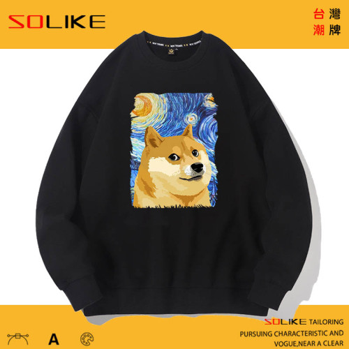 純棉 星夜柴犬狗長T，兩件1099