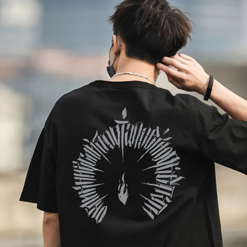 純棉 火焰短T