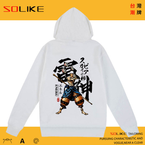 純棉 海賊王雷神艾涅爾連帽衫，兩件1199