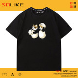純棉 貓熊貓短T 三件1099
