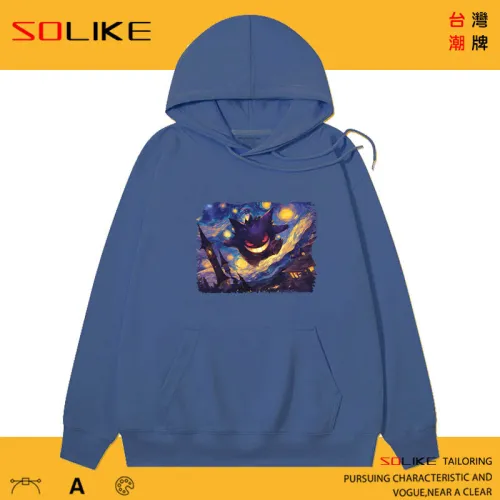 純棉 星夜寶可夢耿鬼連帽衫，兩件1199