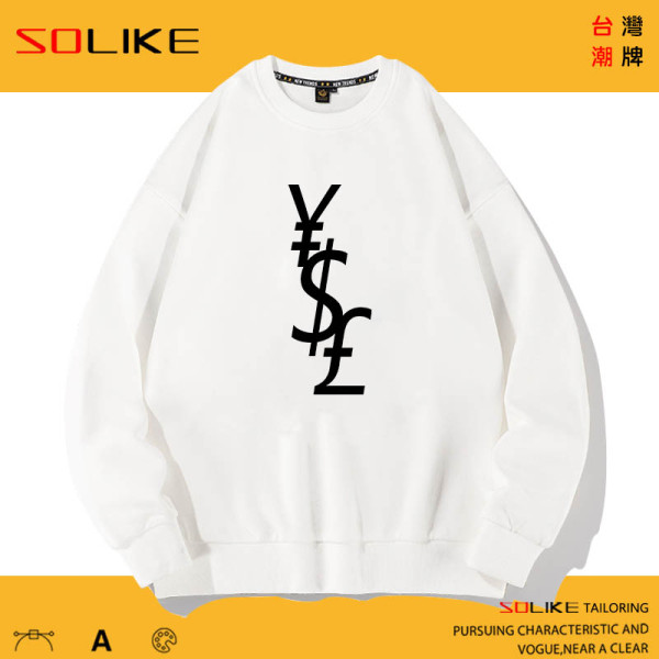 純棉 貨幣符號“YSL”日元美元英鎊長T 兩件1099