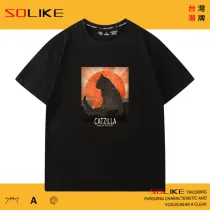純棉 貓王喵吉拉短T 三件1099
