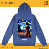 純棉 油畫星夜七龍珠連帽衫，兩件1199