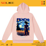 純棉 油畫星夜七龍珠連帽衫，兩件1199