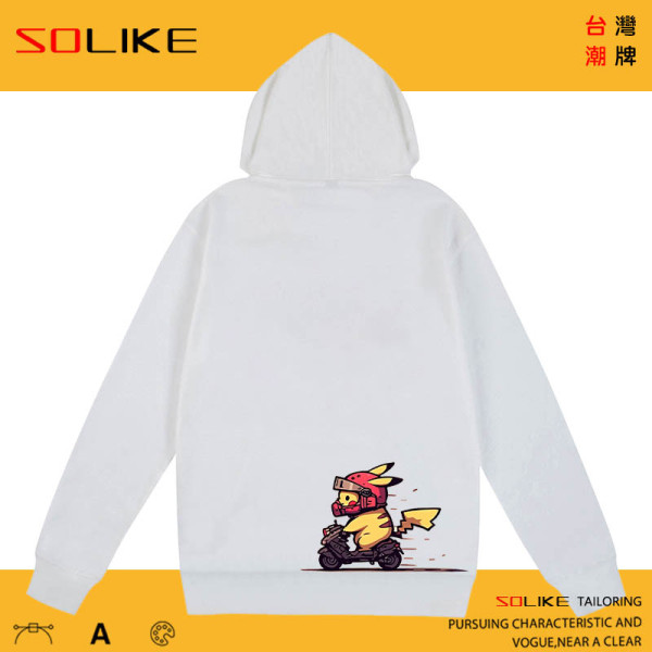純棉 騎車皮卡丘連帽衫，兩件1199