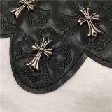 純棉 刺繡十字短T