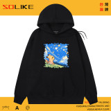 純棉 水彩畫皮卡丘連帽衫 兩件1199
