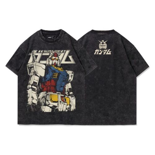 重磅純棉 水洗做舊鋼彈短T 三件NT$1099