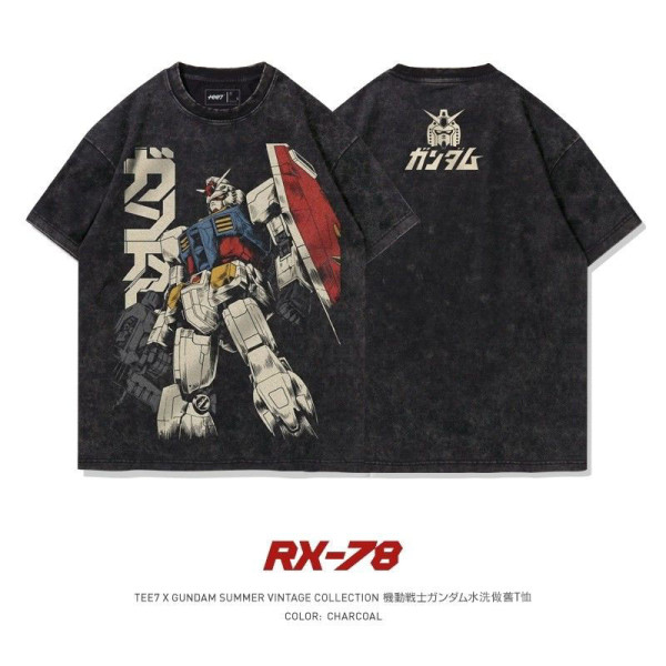 重磅純棉 水洗做舊鋼彈短T 三件NT$1099