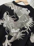 純棉 仿刺繡工藝龍紋短T