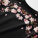 純棉 刺繡櫻花短T