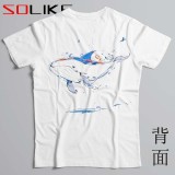 排汗衫 手繪插畫藍鯨短T 三件NT$1099