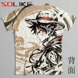 排汗衫 水墨海賊王魯夫短T 三件NT$1099